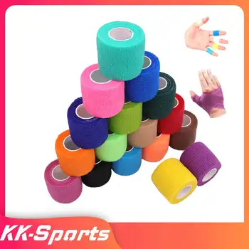 צבעוני אתלטי לעטוף קלטת ספורט עצמית דבק תחבושת אלסטית על תמיכת הברך כריות אצבע קרסול כף היד הכתף