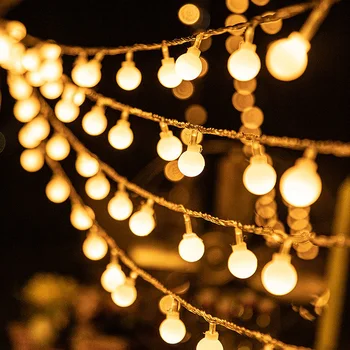 1.5 M 3M 6M פיות גרלנד הוביל כדור אורות מחרוזת עמיד למים עבור עץ חג המולד חתונה בבית קישוט מקורה מופעל באמצעות סוללה