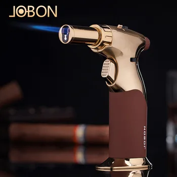 JOBON 2023 החדש לפיד טורבו טמפרטורה גבוהה סילון קלים כפול להבה חיצונית גז Windproof מצית BBQ מטבח Cigar Lighter