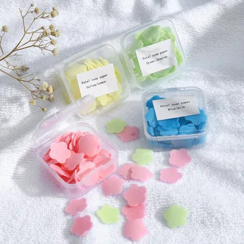 2Boxes נייד לשימוש חד פעמי לחתוך פרח סבון נייר טואלט, סבון ביתי נסיעות העור יד ידידותית כביסה