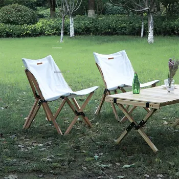המודרנית בד חיצוני הכיסא ריהוט גן הביתה קמפינג עץ מלא מתקפל נייד כסא מנהל כסא משענת כיסא חוף