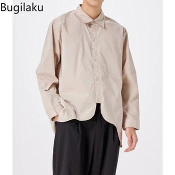 Bugilaku האביב והסתיו מגמה ארוך שרוול חולצה רופף תכליתי המעיל