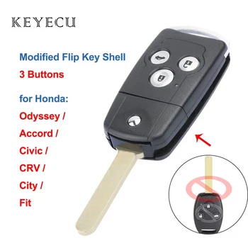 שינוי הפוך המרוחק המכונית Fob מפתח Shell Case כיסוי החלפת 3 כפתורים עבור הונדה אקורד האזרחית CRV העיר אודיסיאה מתאים