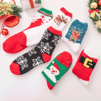 חג המולד צבעוני החורף של נשים גרביים מעובה חמים צינור ארוך חג המולד, גרביים חמוד חדש חם מכירה 2023