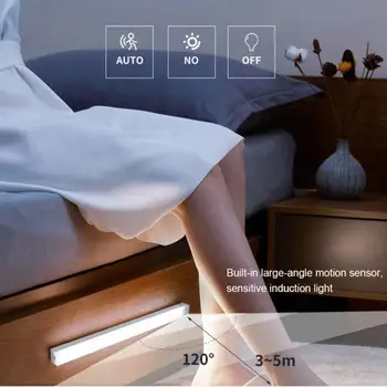 חיישן תנועה, תאורה אלחוטית אור LED נטענת USB ארון ארון מנורה 100mm/200 מ 