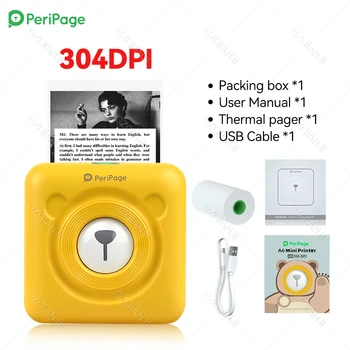 PeriPage חמוד חום A6 מיני כיס מדפסות Bluetooth טרמית מדפסת תמונות טלפון נייד אנדרואיד IOS תווית מדפסת לילדים מתנה