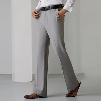 הקיץ מתיחה גבוה רך המכנסיים גברים אופנה עסקים אלסטי המותניים הקוריאנית Slim Fit מותג בגדים מזדמן רשמי מכנסיים H28