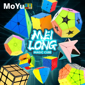 [Picube] Moyu Meilong מוזר בצורת קוביית הקסם ארבע עלה של תלתן כפול Skewb פולאריס מייפל עלים Skewb פאזל החינוך