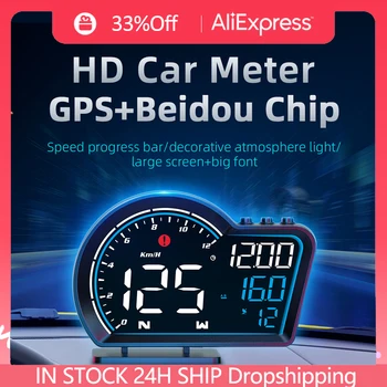 G16 GPS HUD אוטומטי, מד מהירות תצוגה עילית לרכב אוניברסלי דיגיטלי חכם המעורר תזכורת מטר אביזרי אלקטרוניקה
