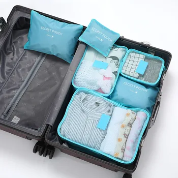 6PCS/סט נסיעות שקית אחסון עבור הבגדים במזוודה ארגונית מלתחה פאוץ נסיעות מארגן תיק תיק נעליים לארוז תיק הקוביה