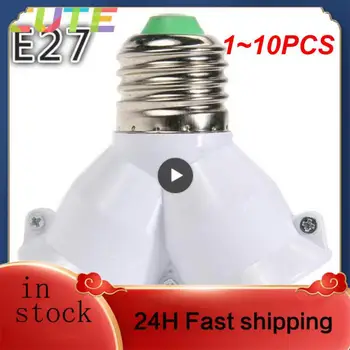 1~10PCS 1 כפול E27 שקע בסיס המגדיל ספליטר ממיר Plug הלוגן אור מנורת הנורה בעל נחושת קשר מתאם כלי