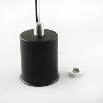 2Pcs E27 קרמיקה בורג בסיס סיבוב הנורה Led מנורה, שקע בעל מתאם מתכת מנורה מחזיק עם חוט לבן & שחור