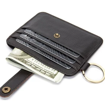 סופר דק גברים מחזיק כרטיס עור אמיתי אשראי עסקי מקרה סלים ID ארנק גברים מיני מטבעות בכיס