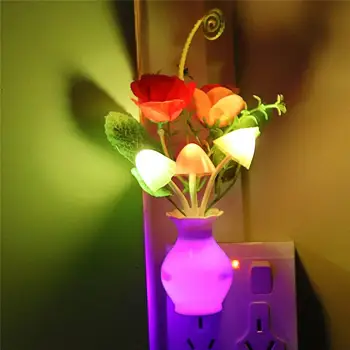 0.5 W חיסכון באנרגית מנורה חלום מנורת הלילה רוז פרח פטריות לילה LightsPlug LED לילה אור W/אוטומטי החשכה עד עלות השחר חיישן