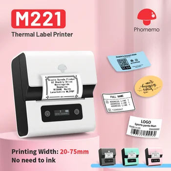 Phomemo M221 תוויות 75mm תרמי תווית מדפסת ברקוד כתובת תיוג דיוור קובץ תוויות תיקייה