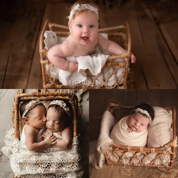 היילוד צילום אביזרים אביזרים לתינוקות חדשים שנולדו צילום התינוק אבן דרך ירי לבבה צילום רטרו ארוגים סל סטודיו