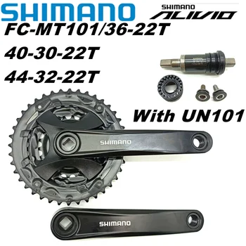 Shimano ALIVIO FC-MT101 Crankset 3x9 מהירות FC-MT101 Chainwheel קראנק 170mm MTB אופני Crankset 40-30-22T BB UN101