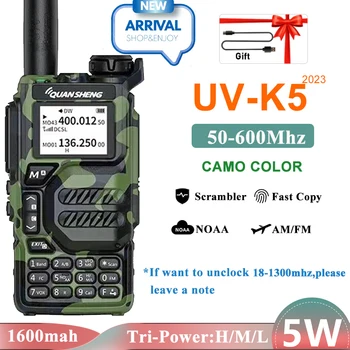 UV-K5 ווקי טוקי Quansheng הסוואה צבע 50-600 מגה-הרץ צבאי רדיו באיכות סוג C גובים אני 5W חיוג צלילי תדרים NOAA אלחוטית להעתיק