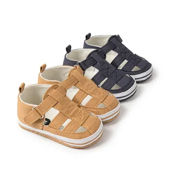 תינוק סנדלים בקיץ ילד תינוק ילדה PU רך התחתונה הבלעדי החלקה הראשון ווקר נעלי מוצק צבע פעוטות חיצונית חוף נעליים