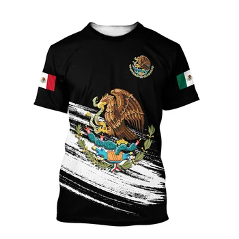 הקיץ מקסיקני דגל חולצות הדפסת 3D אופנת רחוב גברים, נשים, אופנה גדולים שרוול קצר חולצת ילדים חולצות Tees בגדים