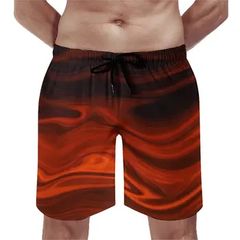 אש נוזלית ספורט קצרים בקיץ מופשט ריצת הדפסה חוף מכנסיים קצרים זכרים מהר יבש מזדמן מודפס Oversize בגד ים