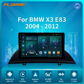 אנדרואיד 12 רדיו במכונית ניווט GPS עבור ב. מ. וו X3 E83 2004 - 2008 2009 עד 2012, מולטימדיה וידאו 1080P נגן USB Wifi 4G כפול דין FM