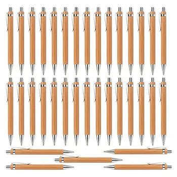 35 מחשבים משרדי וציוד לבית הספר קיימא עט במבוק נשלף עט כדורי כלי-כתיבה(דיו שחור)