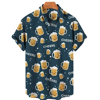 בציר הוואי בירה, חולצות לגברים y2k קלאסי בירה שרוול קצר Tees החוף הענקית מקסימום של גברים בירה חולצה בגדי גברים מקסימום