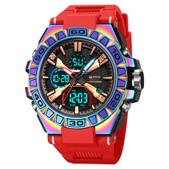 חם למכור STRYVE השעון של הגברים שעונים עמיד למים באיכות גבוהה אנלוגי-דיגיטלי כפול תנועת אופנה ספורט של גברים לצפות 8026