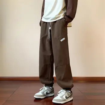 אופנה וינטג ' שרוך המכנסיים יפנית Oversize סיבתי רופף רחוב אוברול עם קמץ מטר גברים מכנסיים זכר בגדים