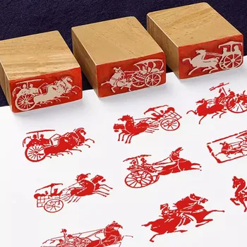 העתיקה הכרכרה נסיעה סיימתי לאטום נייד מלבן חותם הקליגרפיה הסינית ציור בולים ציוד אמנות 3x1.5 ס 