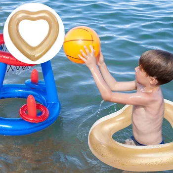 הצוואר טבעת בצורת לב לשחות אספקה צעצוע הקיץ בריכת שחייה לצוף במים החוף
