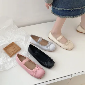 הנשים החדש באביב תחתון שטוח בוהן עגול מזדמנים נעלי יחיד פיית הנעליים פופולרי רדוד הפה מרי ג ' יין נעליים