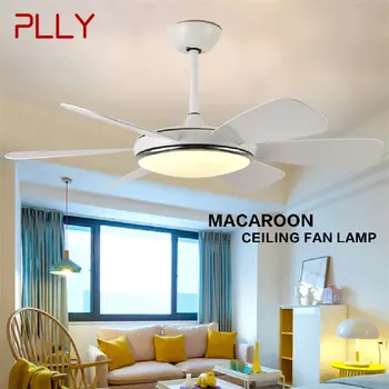 PLLY מאוורר תקרה אור LED עם שליטה מרחוק 3 צבעים 220V 110V מודרני מעוצב עבור חדרי האוכל חדר השינה.