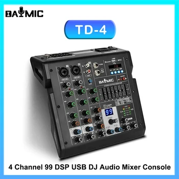 DAYMIC TD-4 מקצועיים מיני 4 ערוץ 99 DSP השפעה USB סטודיו מיקרו שיא די. ג ' יי קול אודיו מיקסר מסוף