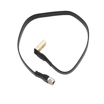 DisplayPort סרט כבל מאריך זכר-נקבה שטוח EMI מיגון FPC כבל DP 90 זווית תואר מחבר (P3-P4), 30 ס 