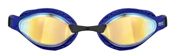 אוויר-מהירות אנטי ערפל לשחות משקפי עבור גברים ונשים, נחושת צהוב/כחול, מראה עדשה