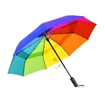 Windproof מטריה גדולה קומפקטי חזק מטריה מתקפלת על יד אחת להשתמש
