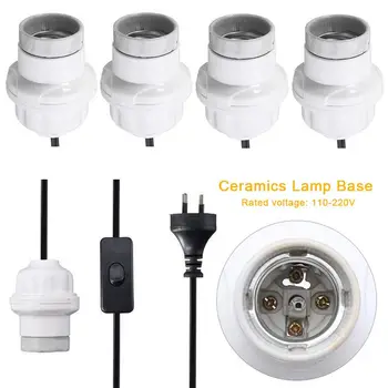 1pc תליית תליון אור LED מנורת קרמיקה בסיס קבוע המנורה מלא שיניים המנורה בסיס E27 נורות שקע