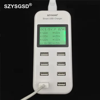 SZYSGSD 8 יציאת USB מטען שולחני רב חכם מהיר טעינת Dock תחנה עם LCD תצוגה עבור iphone סמסונג Tablet Ipad