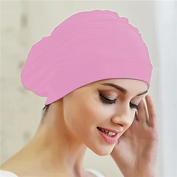 נשים כובע שחייה בנות שיער ארוך בגד ים כובע שחייה כובע למתוח לעטוף ללא תשלום גודל לשחות בבריכה ספורט אלסטיים טורבן