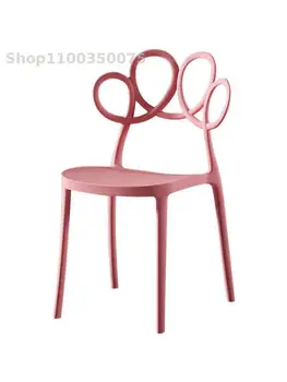 נורדי כסא פלסטיק למבוגרים עבה האוכל משענת גב הכיסא נטו אדום, קפה, תה חלב חיצוני פנאי הכיסא ומתן שולחן כיסא