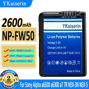 2600mAh YKaiserin סוללה NP-FW50 NPFW50 עבור Sony Alpha NEX-3 NEX-3 NEX-5 a6500 a6300 a7 7R a7R a7R II a7II סוללות