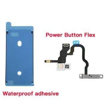 כוח כפתור להגמיש כבלים עבור iPhone X XR XS מקס מתג הפעלה/כיבוי הבזק אור עמיד למים עם מדבקה החלפת