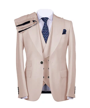 Moranx חנות רשמית עסקים חליפות גברים רגילים להתאים 3 חתיכה פשוטה בלייזר אפוד מכנסיים וצעיף דש חתונה עסקים
