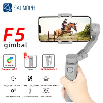 F5 3-ציר מתקפלת כף מאזנים החכם להקליט וידאו נייד מייצב עבור iphone 14 GoPro פעולה המצלמה