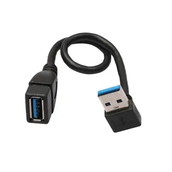 USB 3.0 ישר זווית 90Degree כבל מאריך זכר נקבה מתאם כבל, 20 ס 
