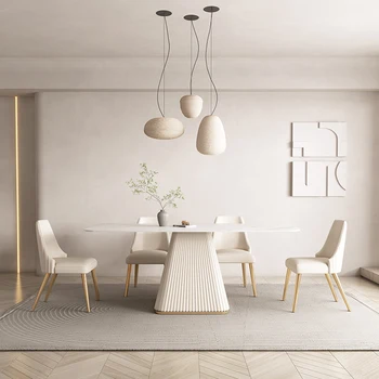 שולחן אוכל, כיסא שילוב להגדיר, מודרני, מינימליסטי אור צרפתי יוקרה נורדי שולחן האוכל לשימוש ביתי