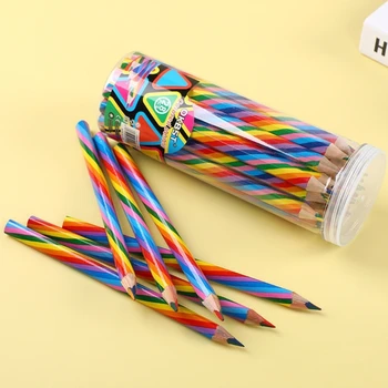 מספר צבעים עפרונות עץ צבעוניים עפרונות 4 ב 1 צבע הקשת עפרונות צבעוניים עפרונות להגדיר עבור ציור צביעה
