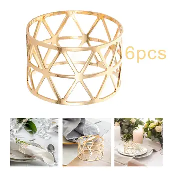 6Pcs טבעות מפיות אור אופנה יוקרתי מודרני מפית אבזמים בעל בית הקפה אירוסין שולחן החג הגדרת הנישואין